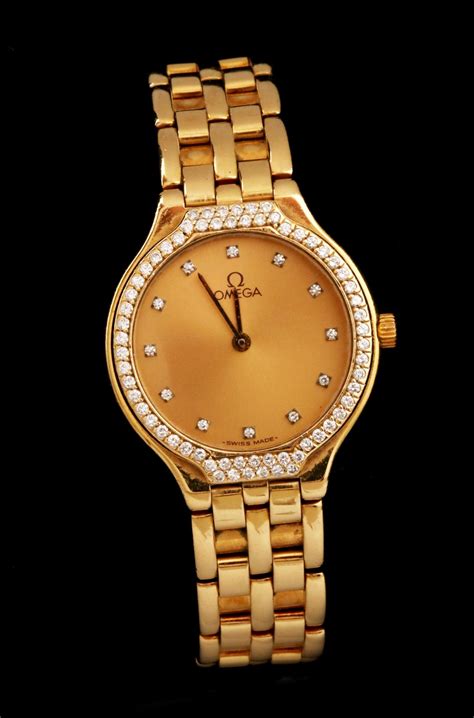 ladies gold plated omega quartz watch model deville|pre owned omega de ville.